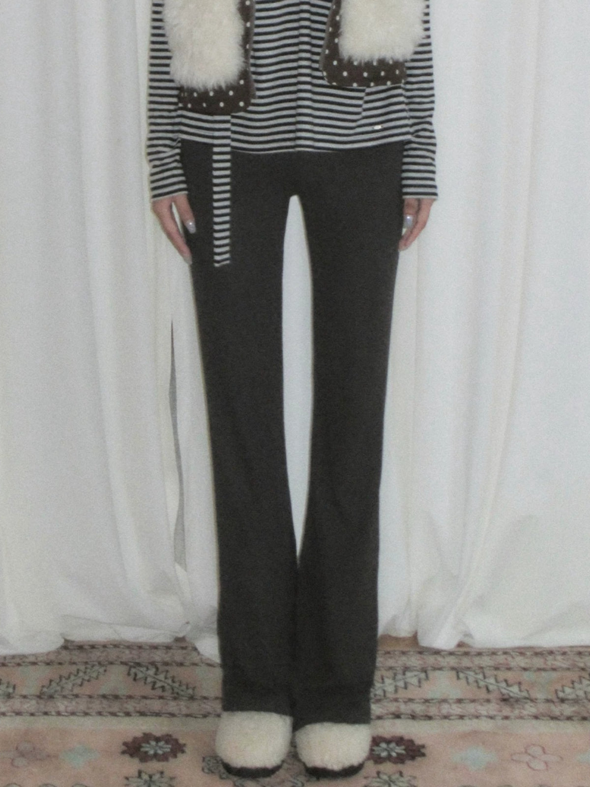 Striped Waist Flared Pants