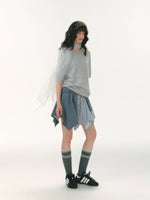 Vintage Plaid Asymmetric Skirt