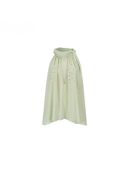 Sheer Rhinestone Chiffon Top