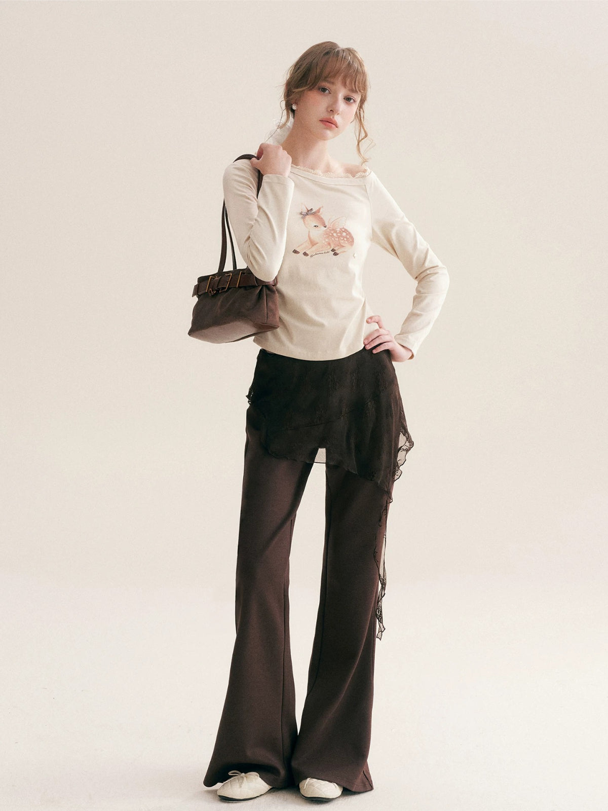 Lace Print Cotton Top