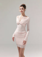 Lace Knit 2-in1 Blouse & Skirt Set