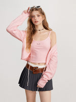 Bow Camisole Cardigan Set