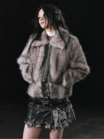 Detachable Hem Faux Fur Jacket
