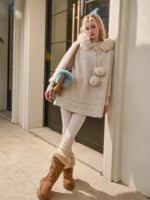 Soft Grace Wool-Blend Knitted Cape Dress