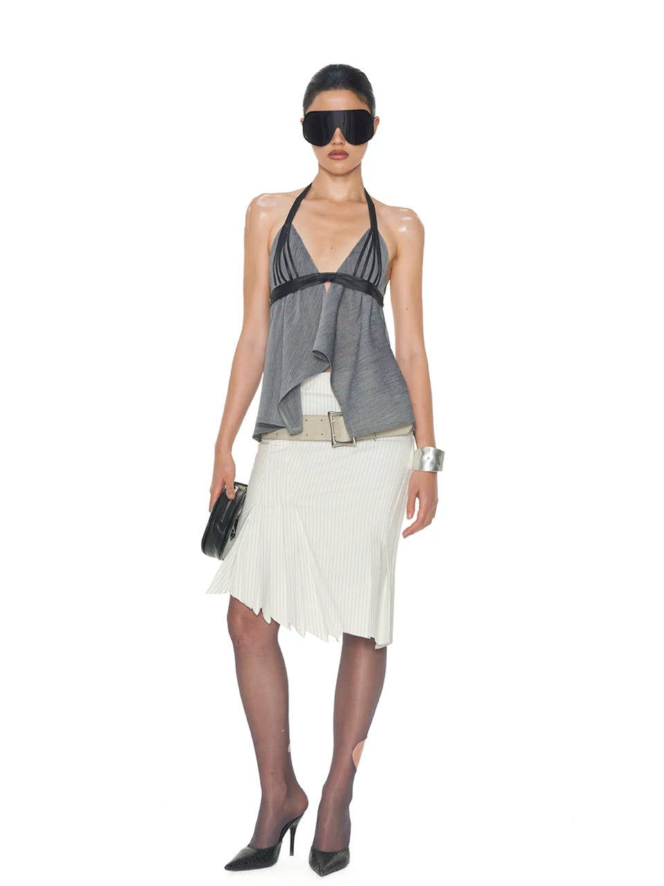 Backless V-Neck Halter Top