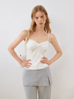 Silk Wool Wrap V-Neck Knit Top