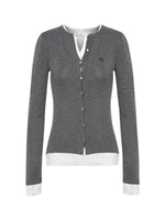 Contrast Layered Fitted Knit Top