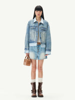 Washed Denim Faux Layer Jacket