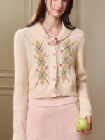 Cosagach Cream Wool Knit Cardigan & Skirt Set