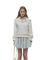 Vintage Lace Collar Embroidered Sweatshirt