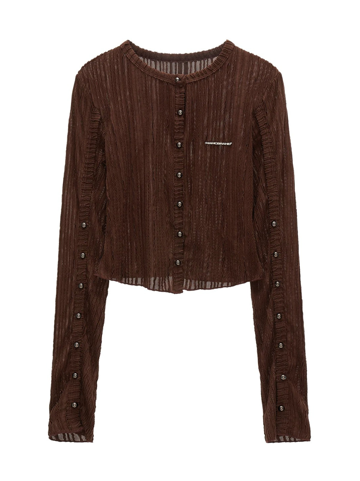 Striped Multi-Button Knit Cardigan
