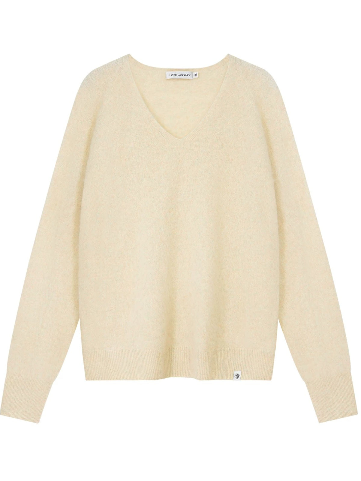 Seamless V Neck Silk Wool Sweater