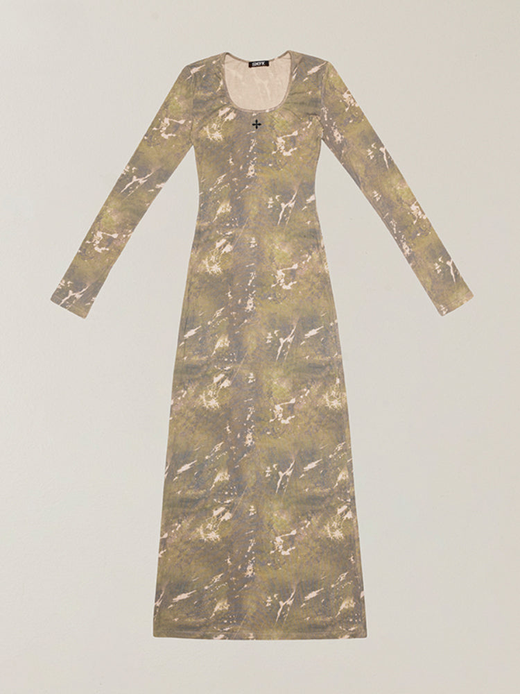 Vintage Hurricane Silk Fade Body Dress Hurricane Camouflage