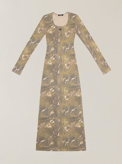 Vintage Hurricane Silk Fade Body Dress Hurricane Camouflage