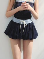 Color-Blocked Lyocell Bubble Skirt