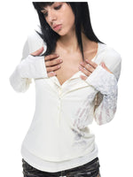 Y2K V-Neck Slim Fit T-Shirt