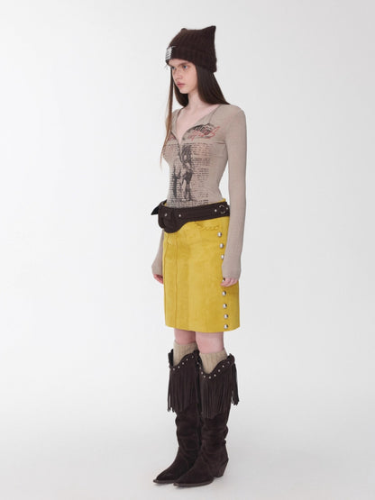 Henry Collar Animal Print Knit Top