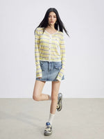 Striped Ice-Silk Cardigan