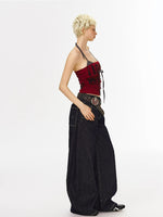 High Waist Raw Denim Jeans
