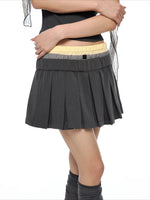 Plaid Pleated A-Line Skirt