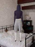 Hooded Zip Slim Long-Sleeve T-shirt