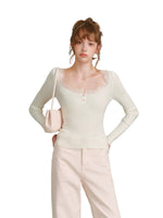 Lace Trim Knit Top