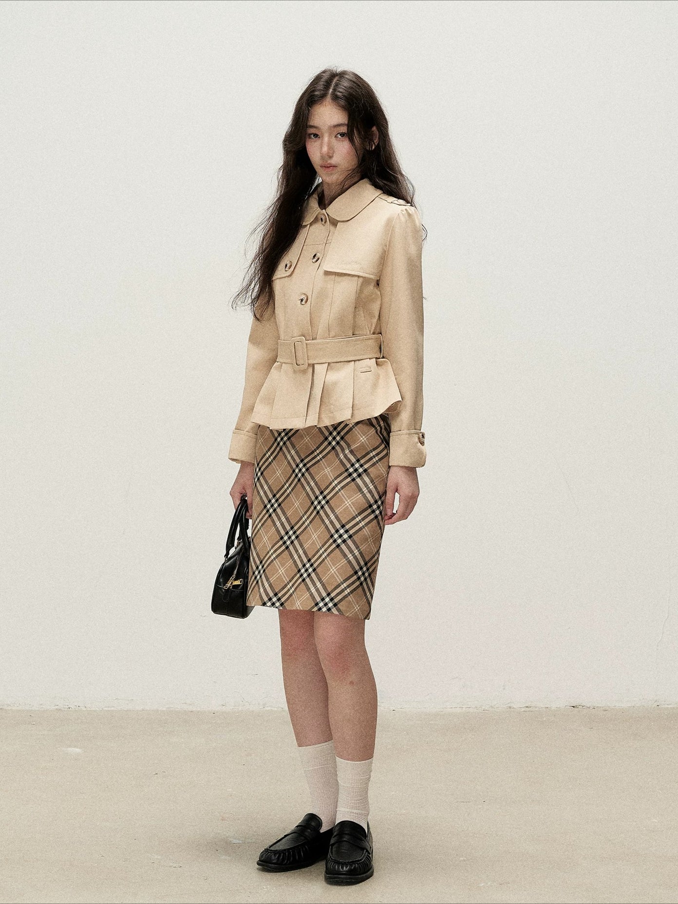 Khaki Peter Pan Trench