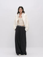 Faux Fur Stand Collar Coat