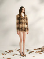 Vintage Shoulder-Pad Waist-Cinching Blazer & Shorts Set