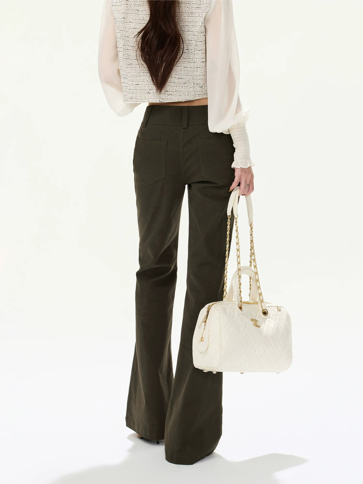 Metal Button Flare Pants