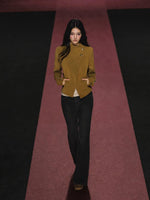 Asymmetric Diamond Quilted Faux Suede Jacket