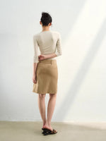 Belted A-Line Skirt
