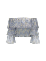 Floral Ruffle Off Shoulder Top