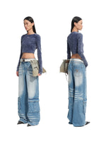 Washed Denim Long-Sleeve T-shirt