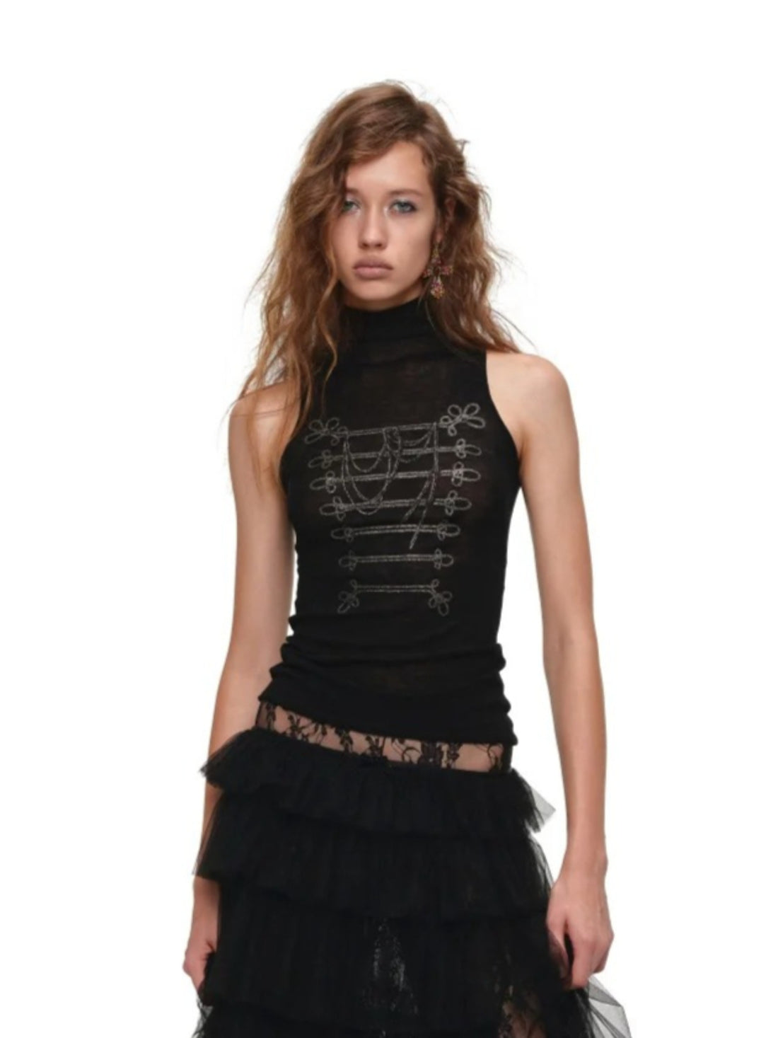 Napoleon Gold Foil Mock Neck Vest