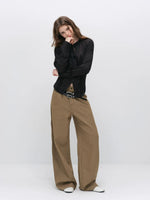Black Ruffle Tie Blouse