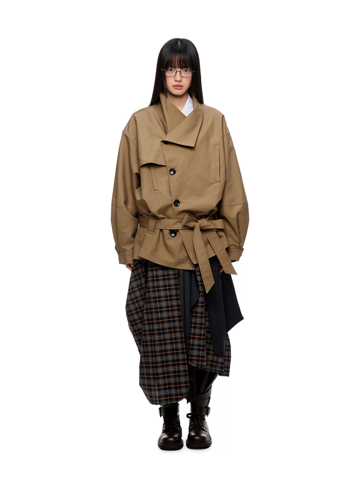 Vintage Oversized Lapel Trench Jacket