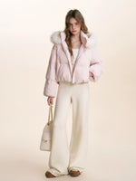 Fur Trim Hooded Down Jacket
