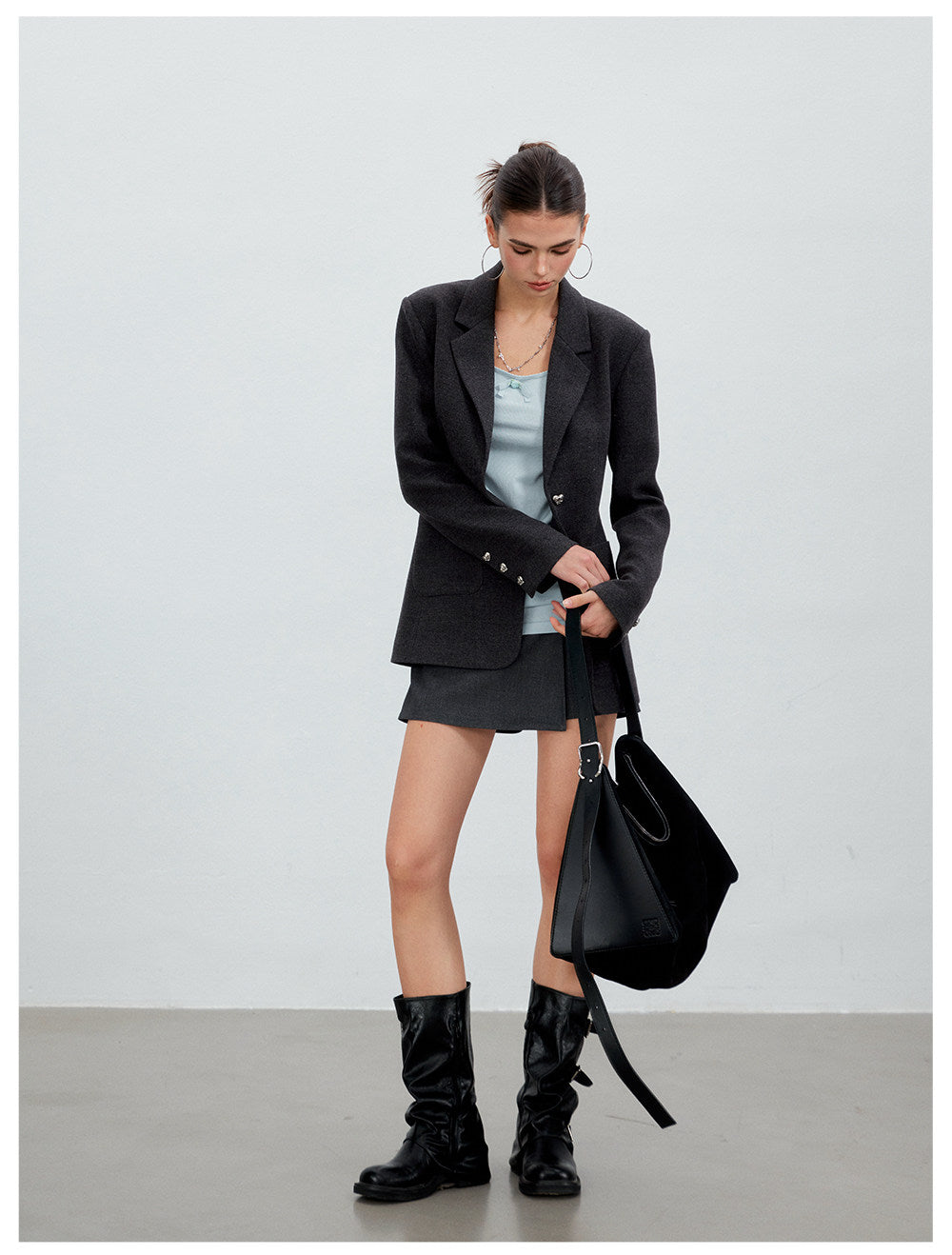 Wool Blend Tailored Blazer
