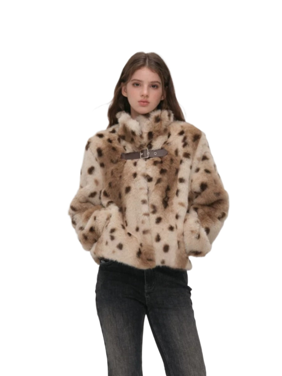 Leopard Print Faux Fur Jacket