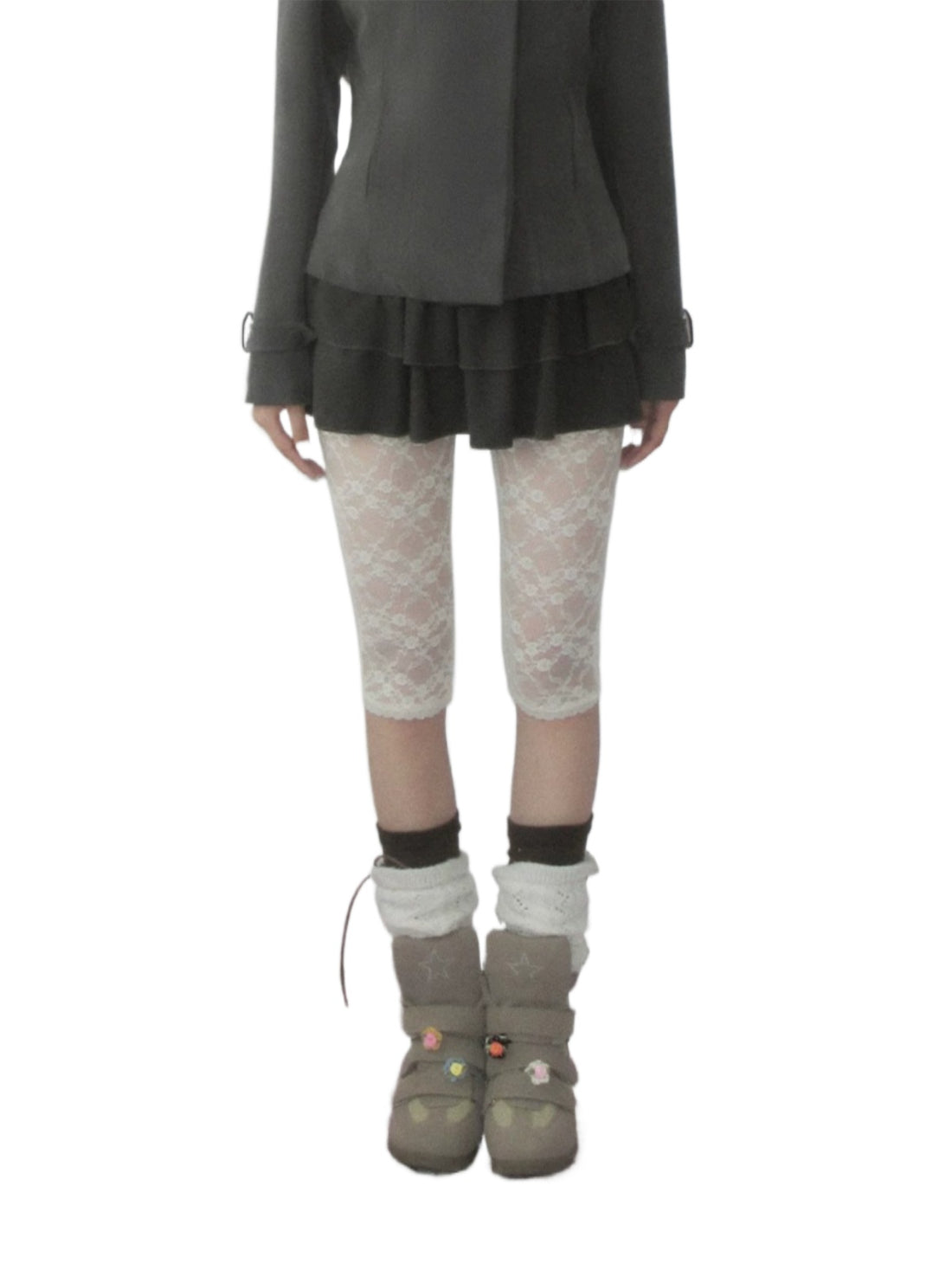 Layered Ruffle High-Waisted Mini Skirt