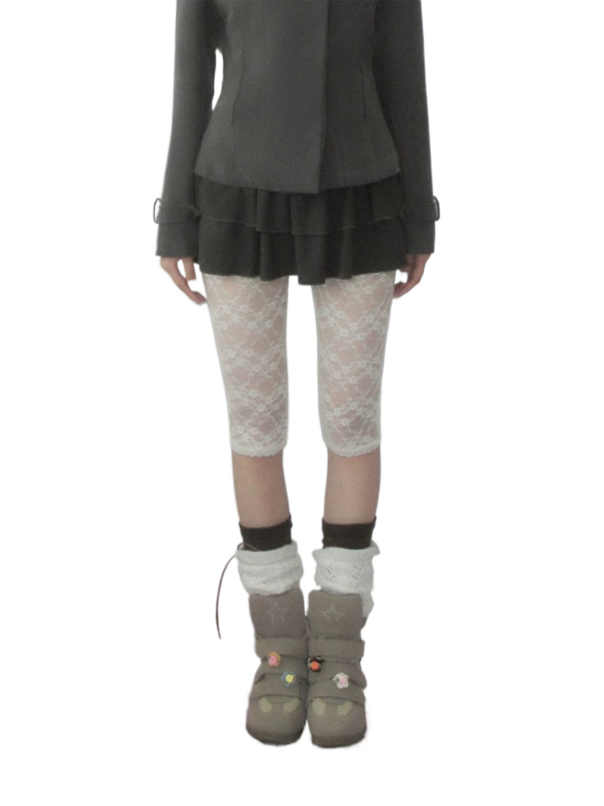 Layered Ruffle High-Waisted Mini Skirt
