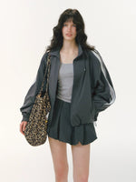 Side Zip Stand Collar Jacket