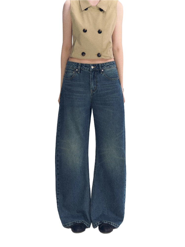 Vintage Washed Wide Leg Jeans