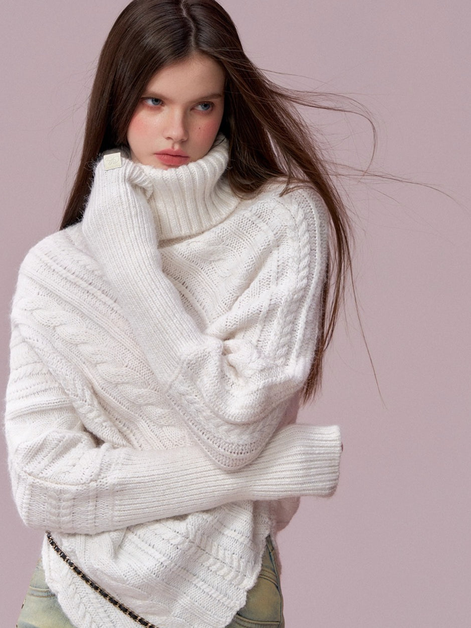 Oversized Cowl Neck Cape Sweater