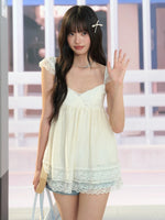 Lace Flutter Sleeve Top