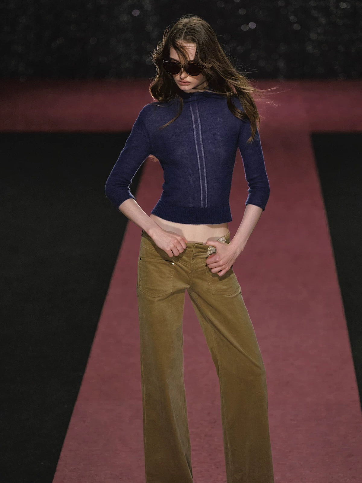 High Neck Knit Seven Sleeve Top
