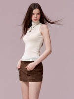 High Neck Sleeveless Knit Top
