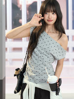 Asymmetric Polka Dot Top