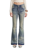 Blue Washed Flare Jeans